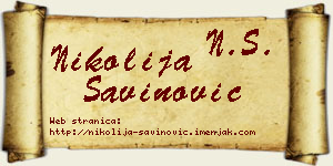 Nikolija Savinović vizit kartica